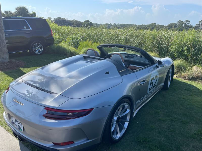 Porsche silver convertible
