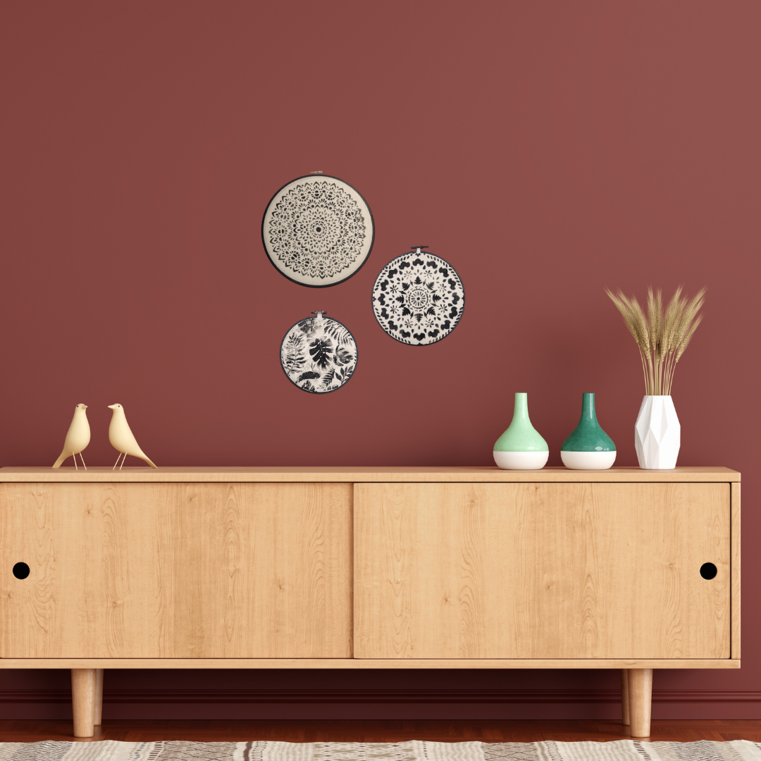 סט 3 חיבוקי קיר שחורים