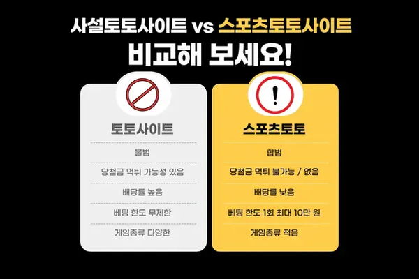 토토사이트 vs 스포츠토토 비교표