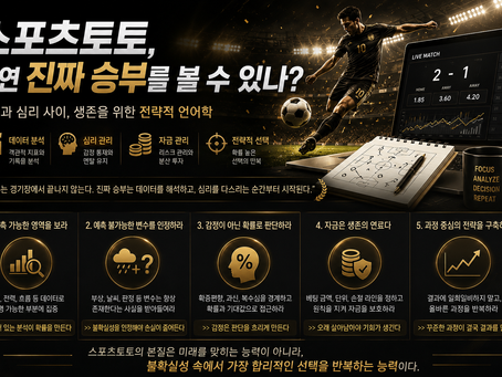 스포츠토토 과연 진짜 승부를 볼 수 있을까에 대한 생각과 결론