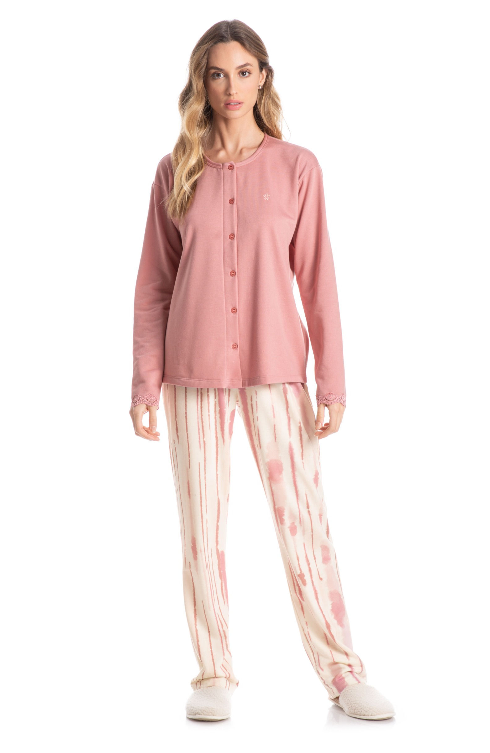 Pijama Moleton Aberto - 6164C