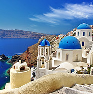 Santorini Blue Domes