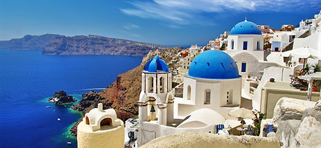 Santorini Blue Domes