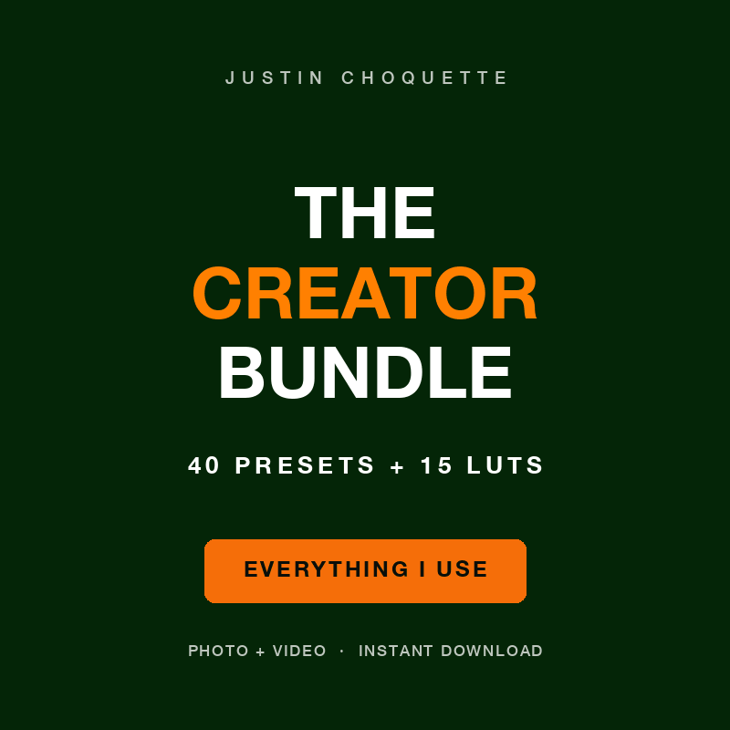 The Creator Bundle — presets and LUTs by Justin Choquette