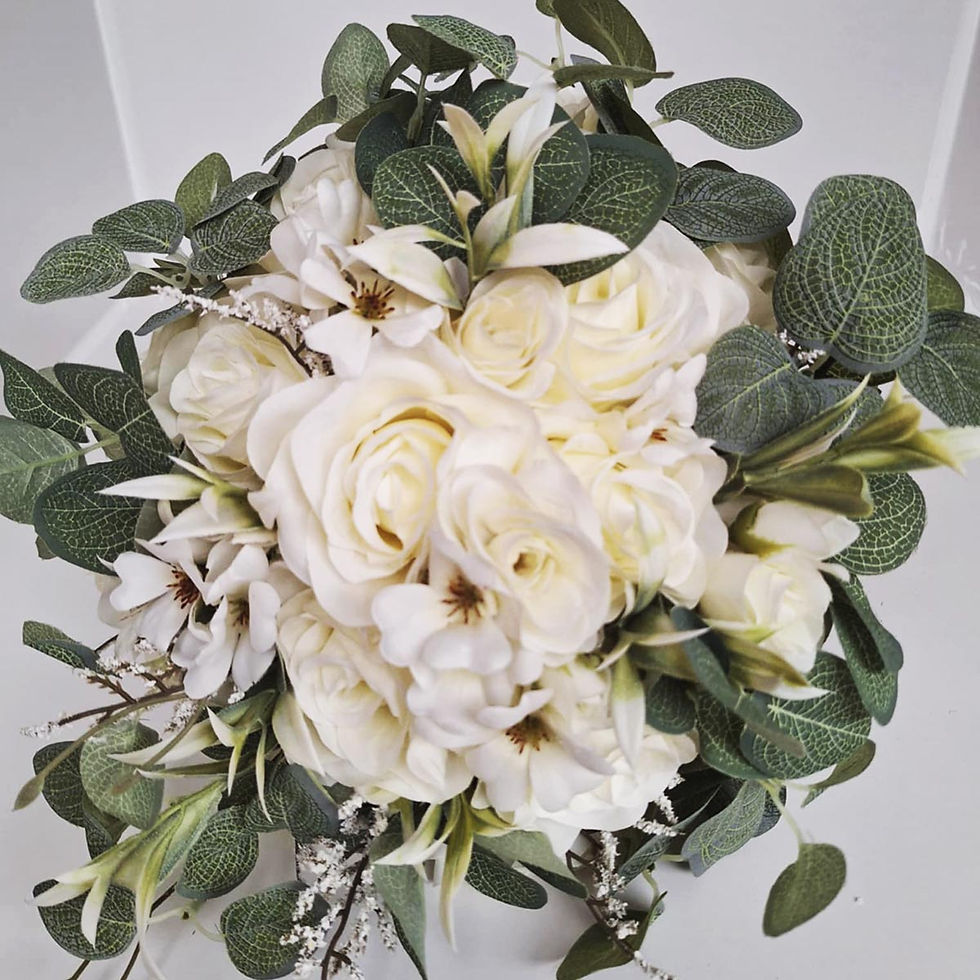 Thumbnail: Ivory and Eucalyptus Bridesmaid Bouquet