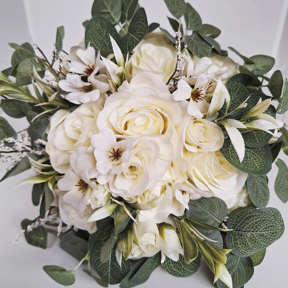 Ivory and Eucalyptus Bridesmaid Bouquet