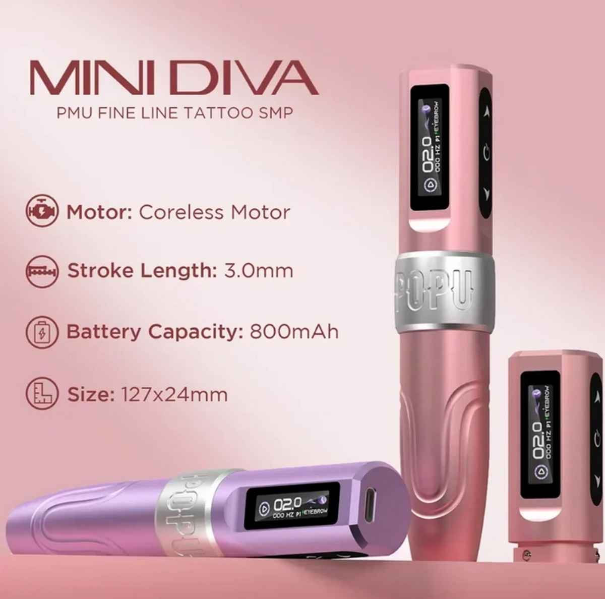 Popu Mini Diva Wireless PMU Machine in four colours