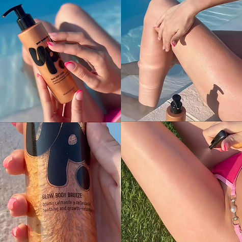 UP Sun Body Fluid and UP Glow Body Breeze summer skincare products available at Plasma-Med Dublin.