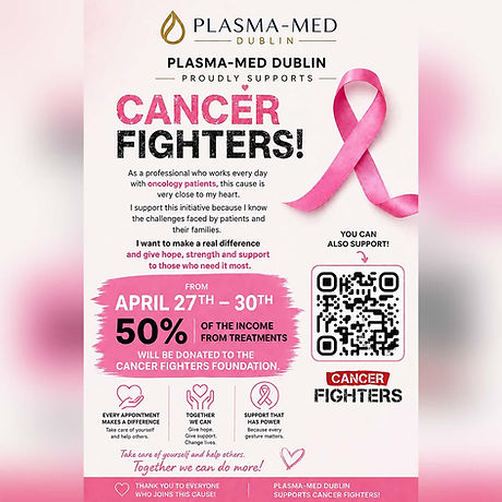 Plasma-Med Dublin donation supporting cancer patients and Cancer Fighters charity initiative