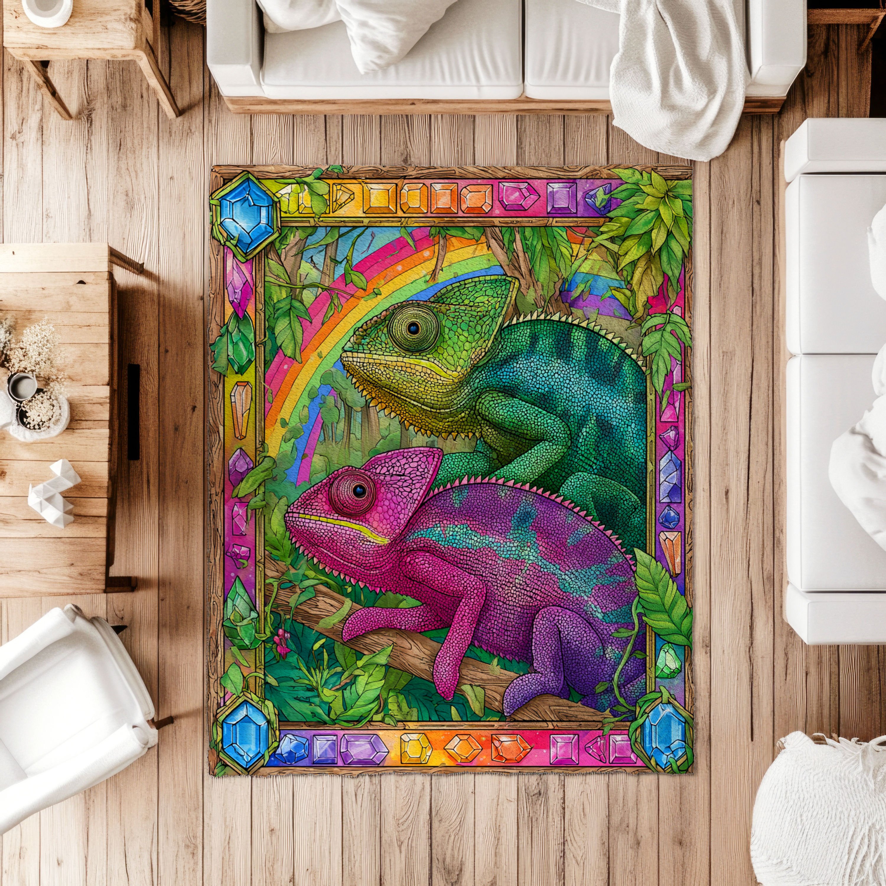 Gemstone Chameleon Rug