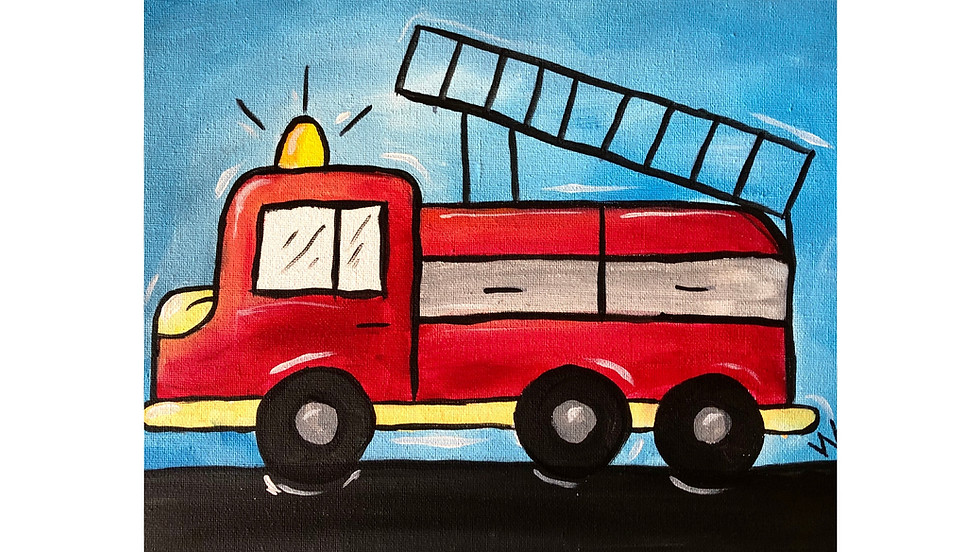Fire Truck ~ COOKIES & CANVAS