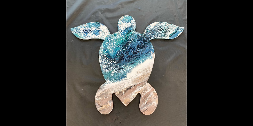 Pour Paint Workshop 18" Sea Turtle