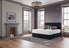 Relyon bed shown in room setting.