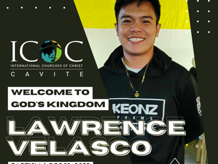 Welcome to the family of God, Lawrence!