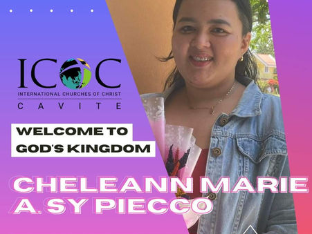 Welcome to God's Kingdom, Cheleann Marie A. Sy!