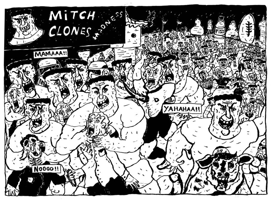 Mitch Clones - Madness - 52 x 38 cm Chinese ink on paper - Tristan Wu