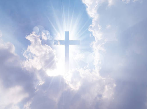 A white cross of Christianity