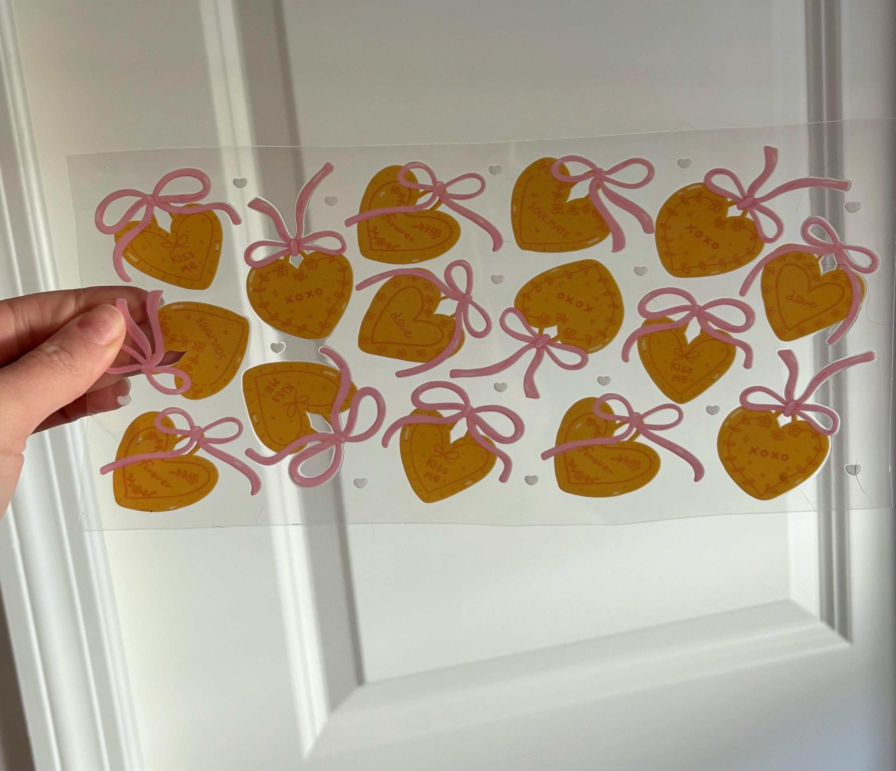Love locket cup wrap, single sided UV DTF Decal: 16oz Glass Can Wrap