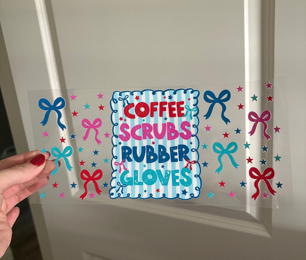 Nurse Uv DTF Cup Wrap for 16oz Glass Cups (Single Sided)