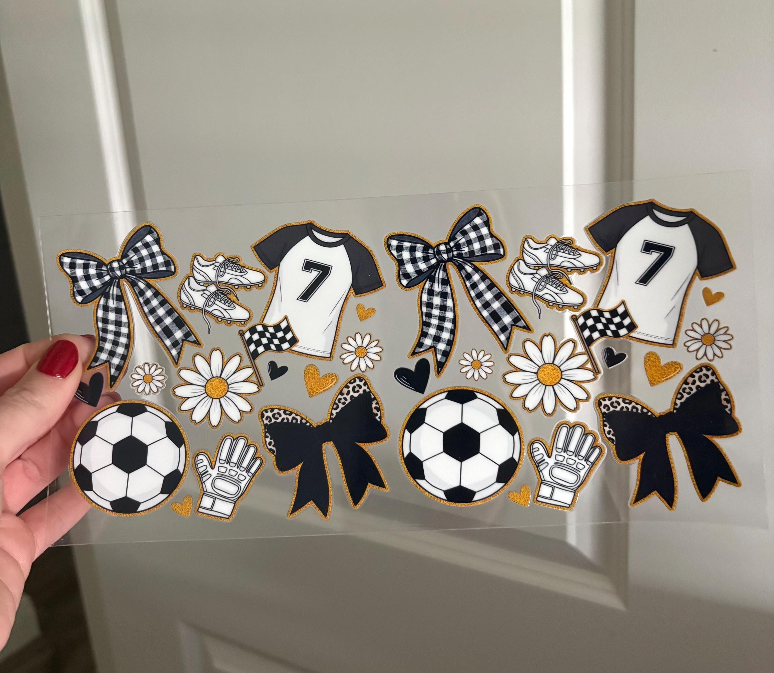 Soccer Uv DTF Cup Wrap for 16oz Glass Cups (Single Sided)