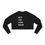 Thumbnail: Women's Hey! You Look Good! Cropped Sweatshirt in Tan on Black