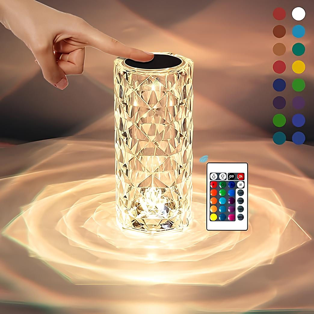 Rose Diamond Touch Lamp With Remote