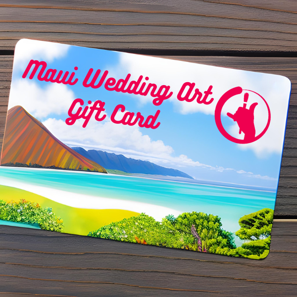 Maui Wedding Art gift card - Give the gift of a live wedding painting or caricature experience for a special couple