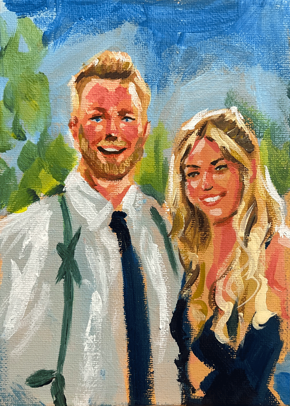 Live Sketch Acrylic guest portrait on canvas
