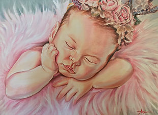Baby portrait. Oil on canvas. 12x16