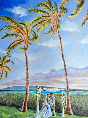 A Canvas of Paradise: How a Live Wedding Painter Captures the Beauty of Hawaii's Landscapes