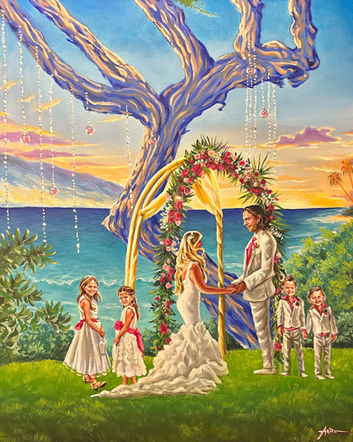 Maui Weddin Art 24x30_live-wedding-painting-oil-on-canvas-ariel-quiroz-art-Andaz.jpg