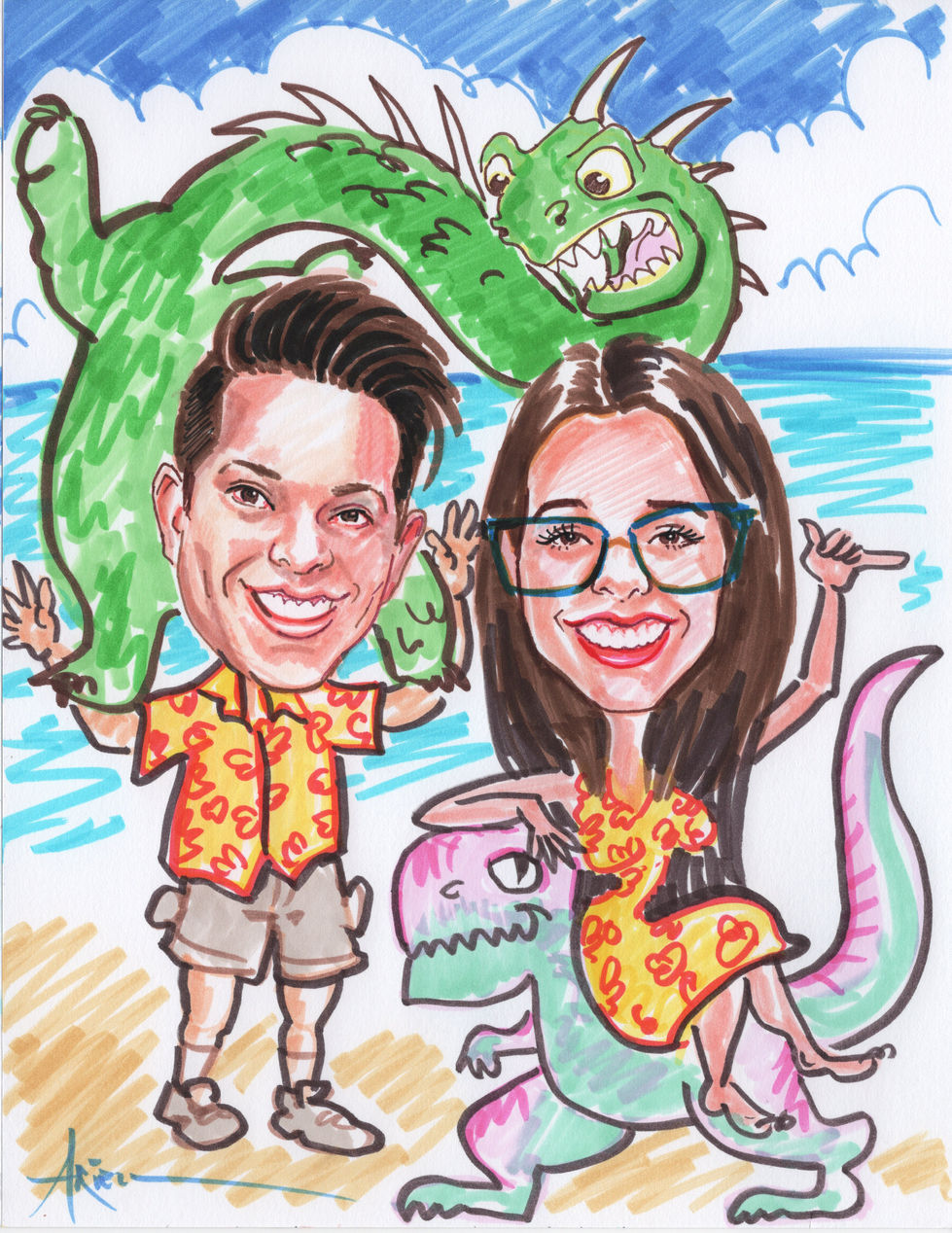 Haley and Roberto Wedding Caricature (7)