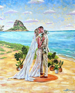 Maui-Wedding-Art-16x20-live-wedding-painting-oil-on-canvas-ariel-quiroz-art-Oahu-2023-Secr