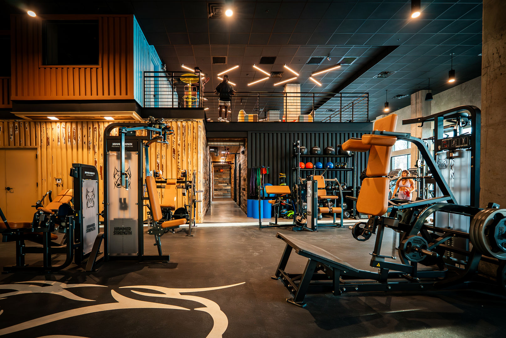 Premium strength training facility featuring custom equipment layouts and modern industrial architecture.