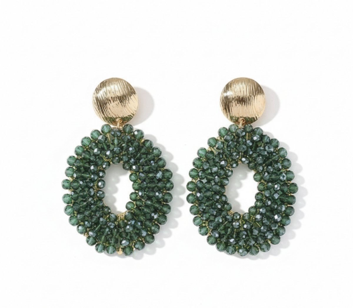 Glitter Earrings Green
