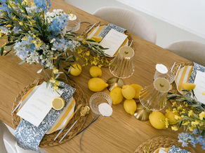 Mediterrane Tischdekoration für eine Hochzeit