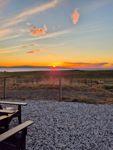 Sunset from our luxury cabin.