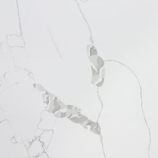 Kitchen Countertop, Quartz, Dream Ice Flower QDI, White Surface with Gray Veining