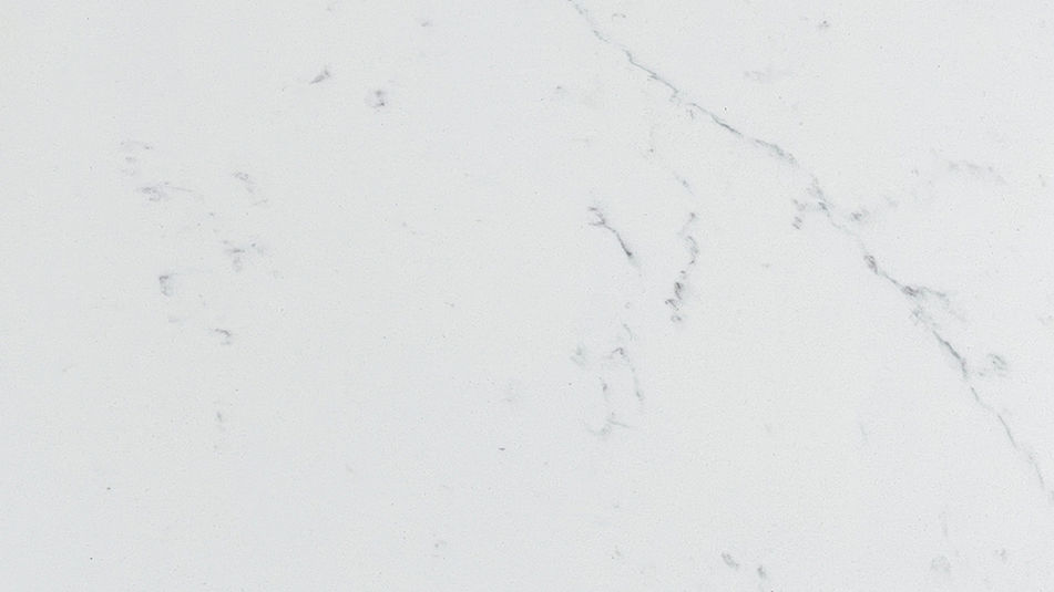 Kitchen Countertop, Quartz, Calacatta Ivy QCI, White Surface with Subtle Gray Veining