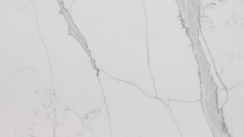 Kitchen Countertop, Quartz, Caesar White QCWN, White Surface with Gray Veining