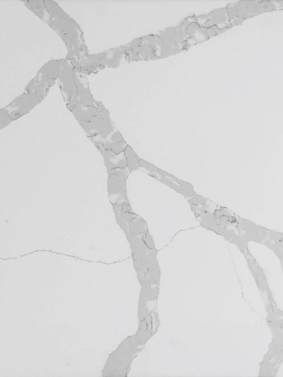 Kitchen Countertop, Quartz, Calacatta Classic Quartz QCC, White Surface with Bold Veining