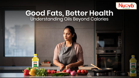 Indian Women in kitech cooking with nuova cold pressed oils