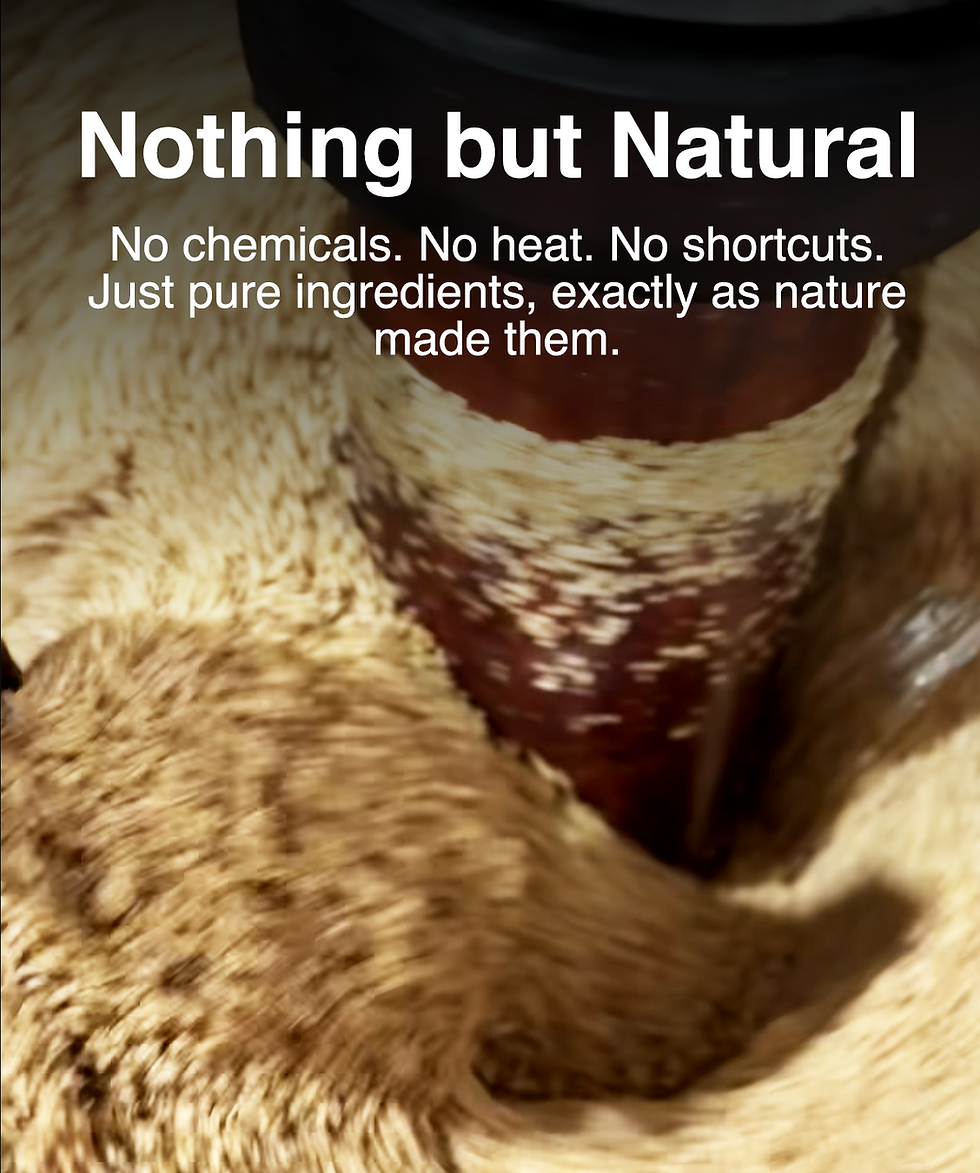 Nuova represents purity and natural cold-pressed oils – clean living