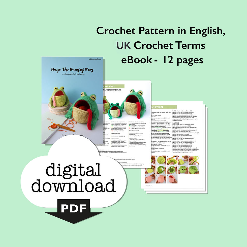 Thumbnail: UK Crochet Terms - Hugo The Hungry Frog