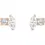 Thumbnail: Marquise and round lab grown diamond cluster studs, dainty design.