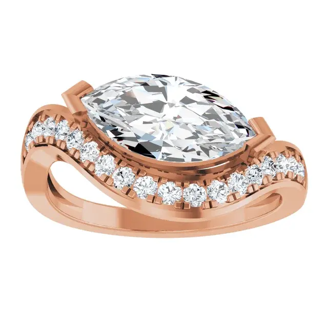 Thumbnail: The Tove + Marquise Chunky Diamond Wave Ring