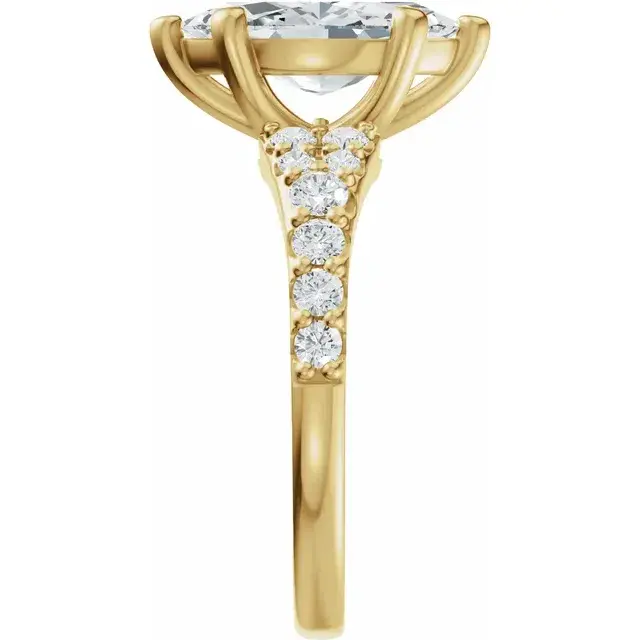 Thumbnail: Marquise lab grown diamond accented solitaire engagement ring