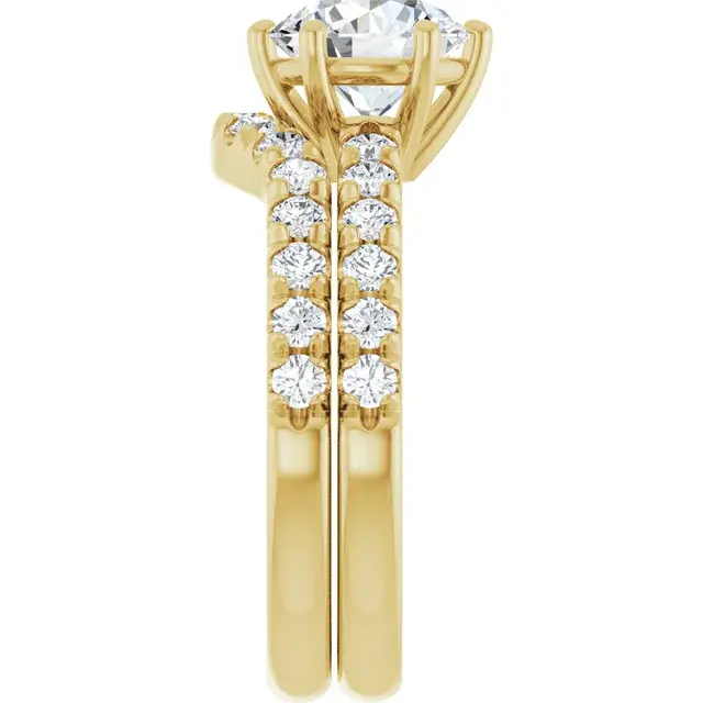 Thumbnail: Yellow gold contour lab grown diamond band
