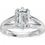 Thumbnail: Emerald cut diamond compass prong solitaire engagement ring