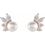 Thumbnail: Pearl and Diamond Bridal stud Earrings, handcrafted in 14k solid gold.